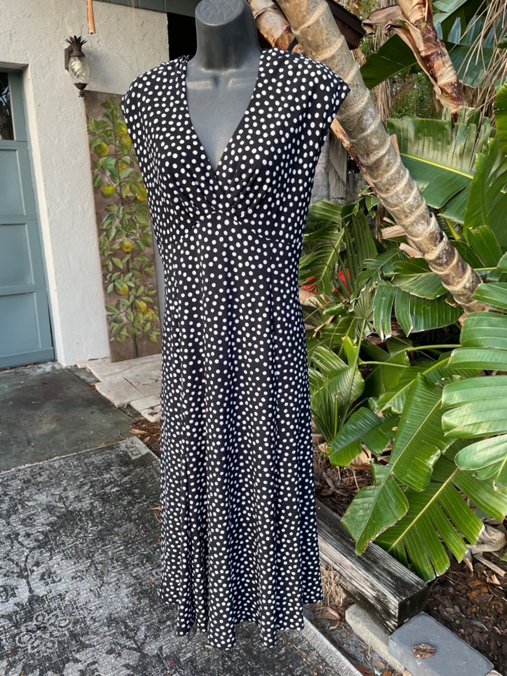 Jones, New York polkadot dress.